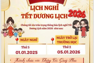 Thông báo: Lịch nghỉ Tết dương lịch năm 2026